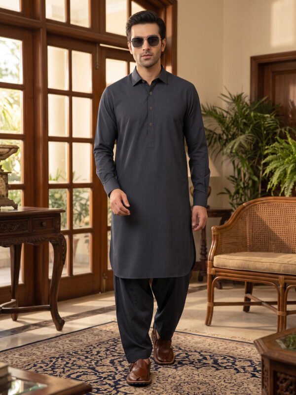 Black Designer Kurta Shalwar (SK-713)
