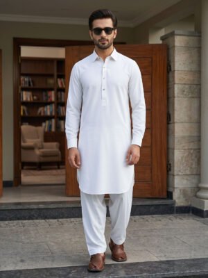 White Designer Shalwar Kameez (SK-721)