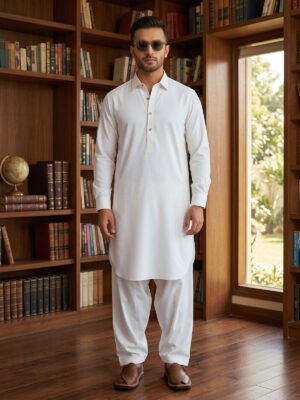 Off White Designer Shalwar Kameez (SK-723)