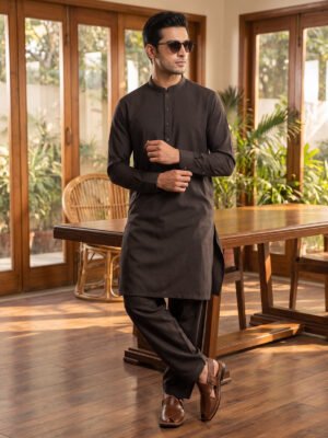 Light Brown Designer Kurta Shalwar (SK-729)
