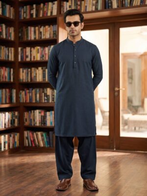 Teal Blue Designer Kurta Shalwar (SK-731)