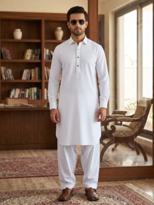 White Designer Kurta Shalwar (SK-735)