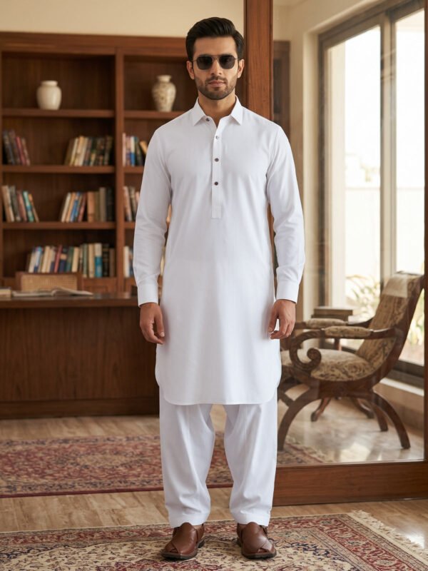 White Designer Kurta Shalwar (SK-735)