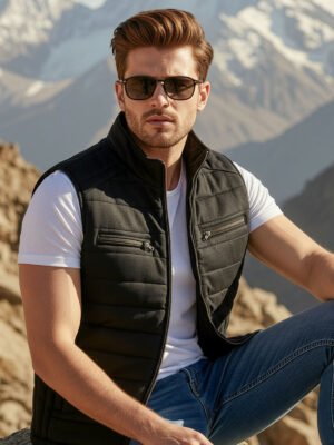 Black Imported Sleeveless Suede Jacket (SSJ-005)