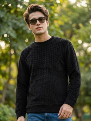Black Men’s Fleece Sweat Shirt (SSPF-014)