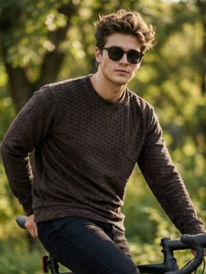 Dark Brown Men’s Fleece Sweat Shirt (SSPF-015)