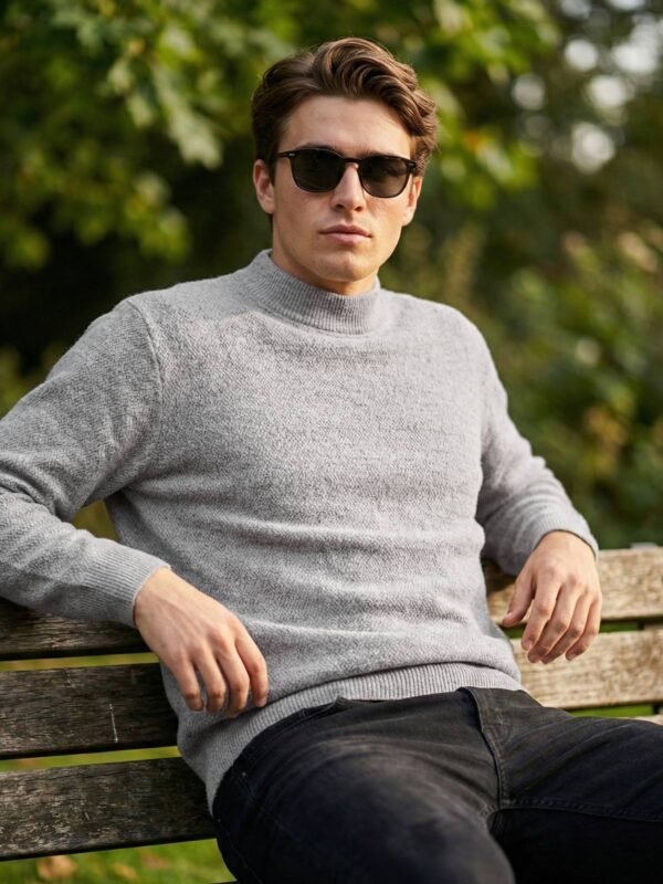 SSPF016-2.jpg Light Grey Men’s Fleece Sweat Shirt (SSPF-016)