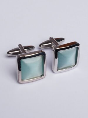 Sky Blue Square Border Cufflink (CUFFLINK-430)