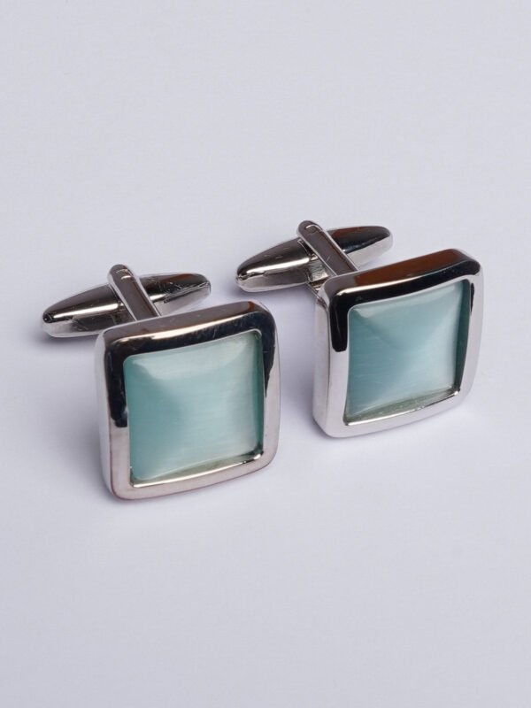 Sky Blue Square Border Cufflink (CUFFLINK-430)