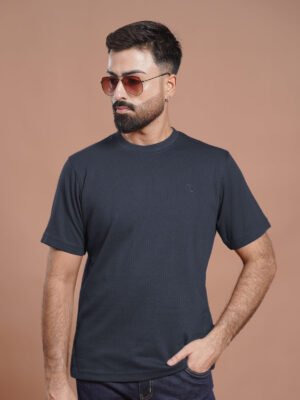 Navy Jacquard Men’s T-Shirt (TEE-353)