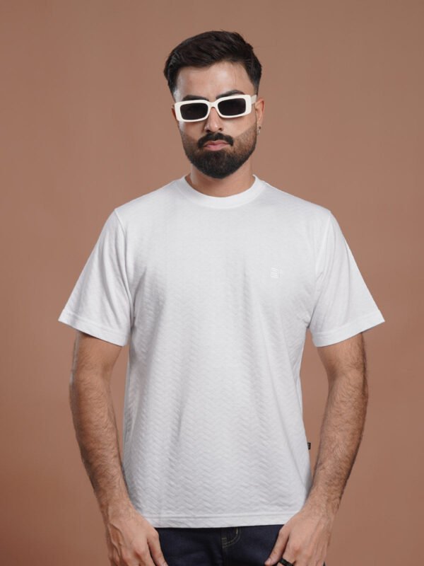 TEE365-1.jpg White Jacquard Men’s T-Shirt (TEE-365)