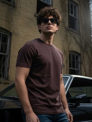 Brown Stretchable T-Shirt (TEE-405)