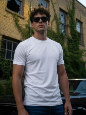 White Stretchable T-Shirt (TEE-406)