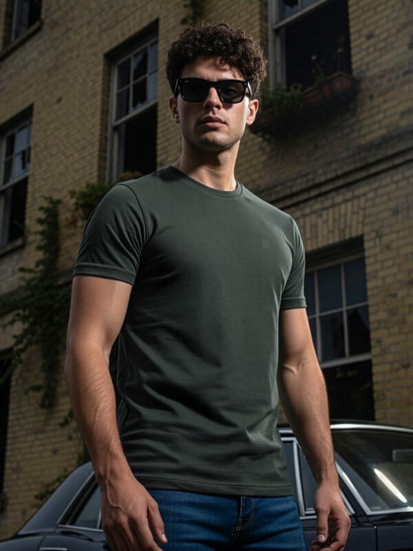 Olive Stretchable T-Shirt (TEE-410)
