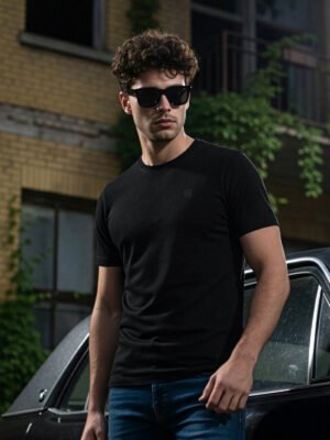 Black Stretchable T-Shirt (TEE-411)