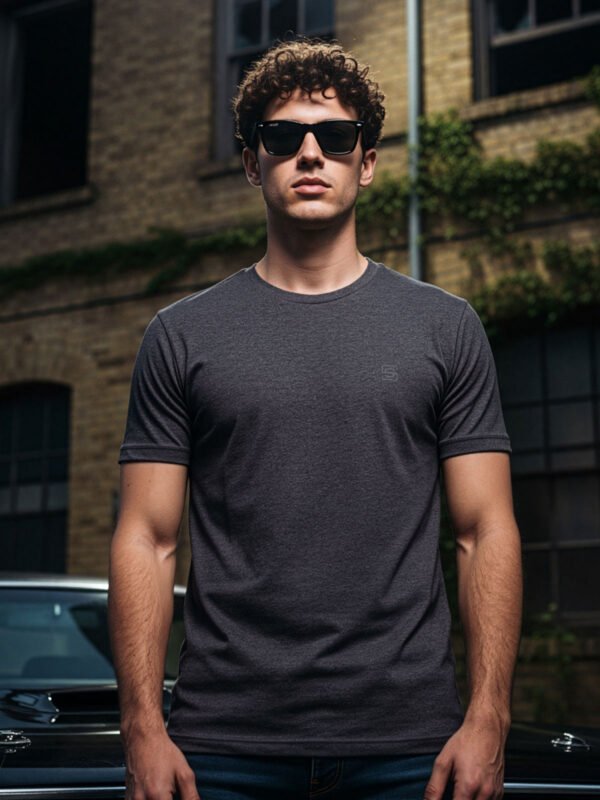 Charcoal Stretchable T-Shirt (TEE-412)