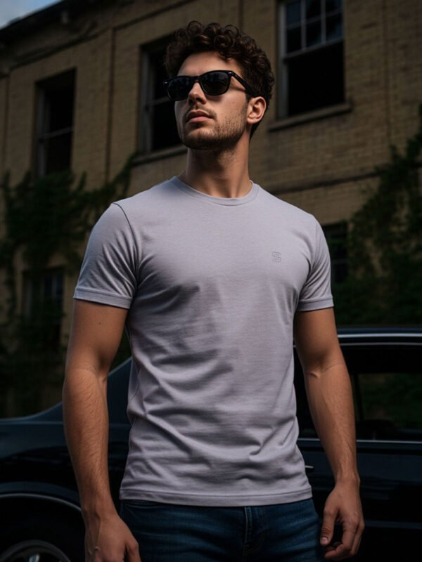 Heather Grey Stretchable T-Shirt (TEE-413)