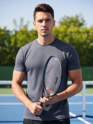 Light Grey Self Premium Dry Fit Crew Neck T-Shirt (TEE-419)