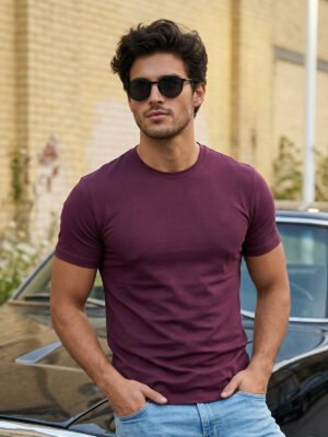 Maroon Basic T-Shirt (TEE-428)