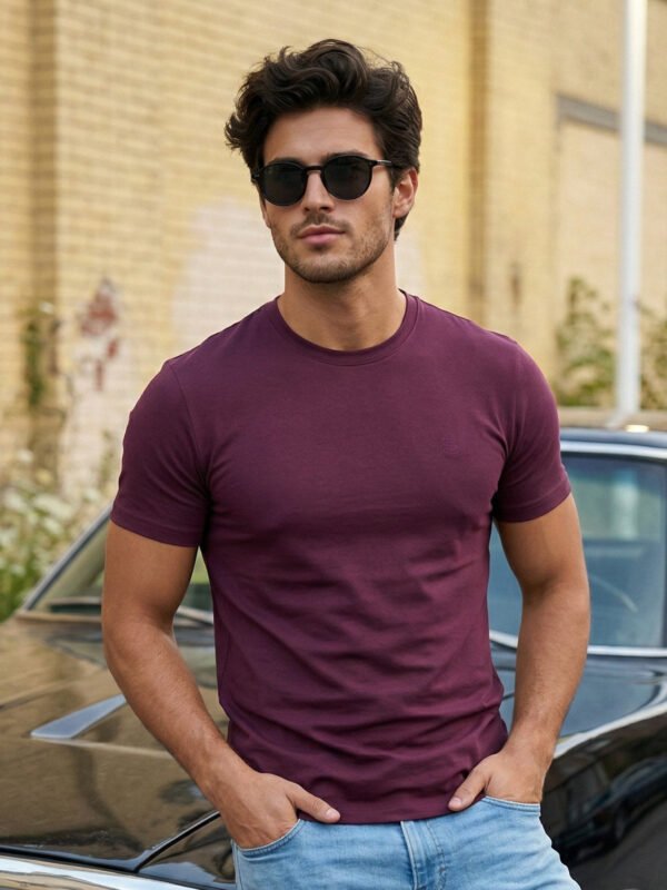 Maroon Basic T-Shirt (TEE-428)