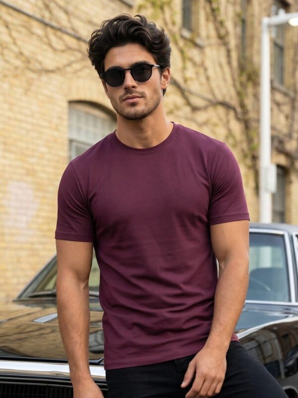 TEE436-1.jpg Maroon Basic T-Shirt (TEE-436)