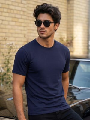 Navy Blue Basic T-Shirt (TEE-437)