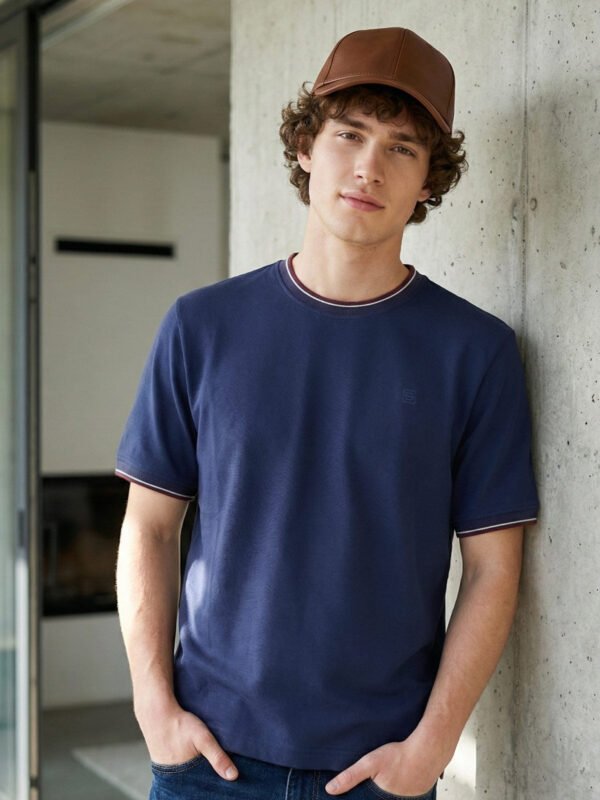 Navy Blue Basic T-Shirt (TEE-446)