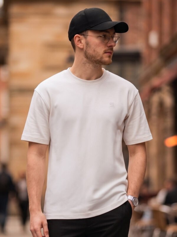 Off White Relaxed Fit Men’s T-Shirt (TEE-459)