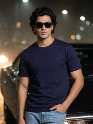 Navy Blue Basic T-Shirt (TEE-467)