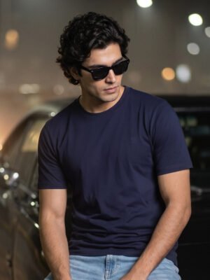 Navy Blue Basic T-Shirt (TEE-483)