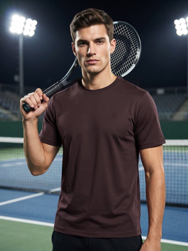 Dark Brown Stretchable T-Shirt (TEE-489)