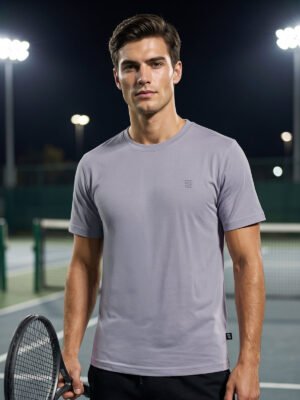 Grey Stretchable T-Shirt (TEE-491)
