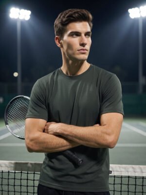 Olive Stretchable T-Shirt (TEE-492)