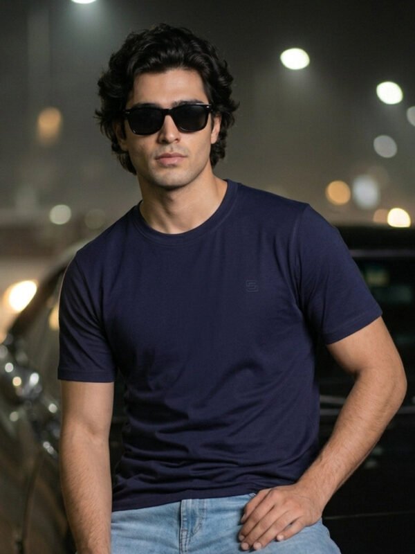Navy Blue Basic T-Shirt (TEE-498)