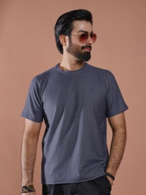 Navy Blue Half Sleeves Men’s T-Shirt (TEE-309)