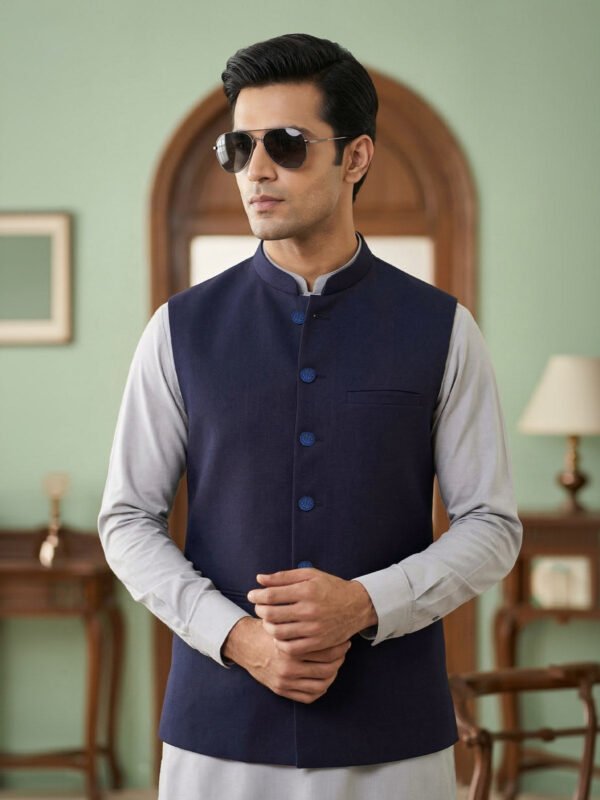 Navy Blue Waist Coat (WC-192)