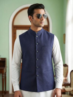 WC195-2.jpg Navy Blue Waist Coat (WC-195)