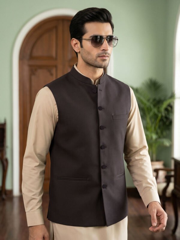 WC211-2.jpg Drak Brown Waist Coat (WC-211)