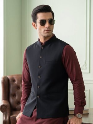 Black Waist Coat (WC-215)