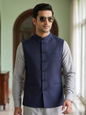 Navy Blue Waist Coat (WC-225)