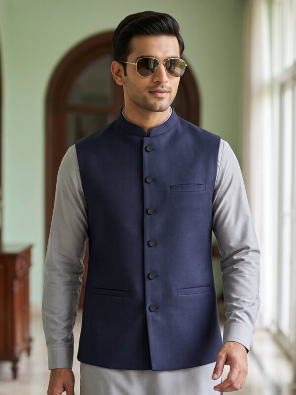 Navy Blue Waist Coat (WC-225)