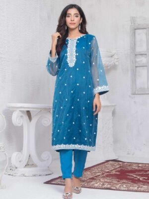 Blue Embroidered Women's 2 PCs Suit (GFSU-2208)
